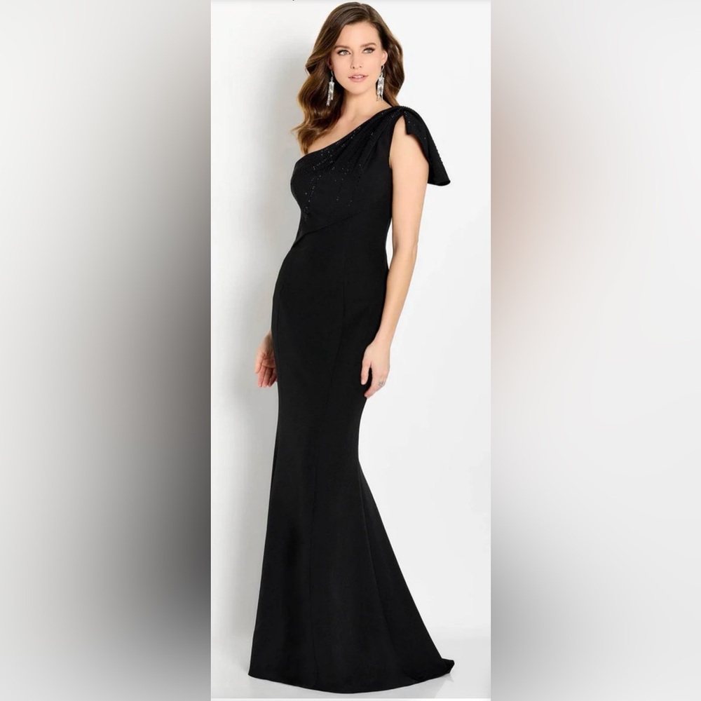 Cameron Blake CB752 - Draped Asymmetric Evening Gown